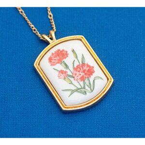 18 Inch Victorian Floral Ceramic Necklace by Avon - D23